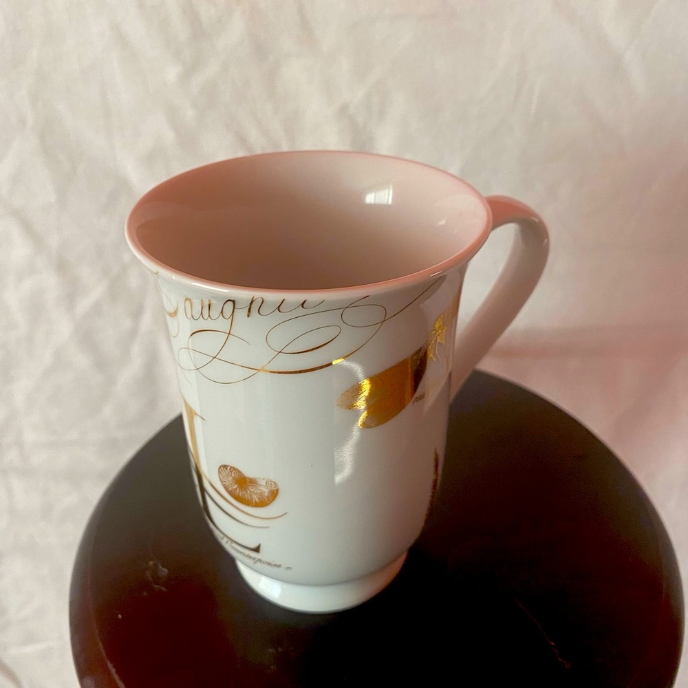 Gold and White Vintage Pottery Barn Mug